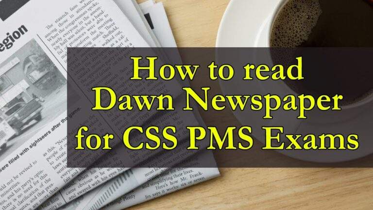 How to read dawn newspaper for css pms
