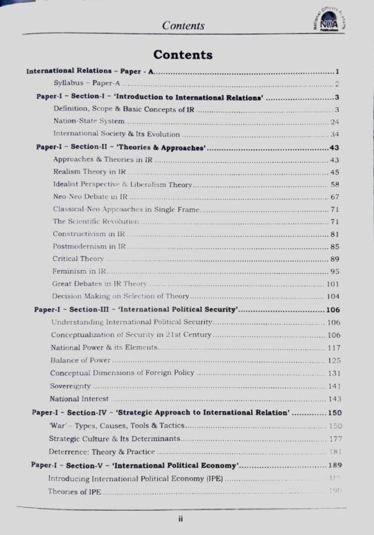 NOA (IR) international relations new latest 2024 edition 5th