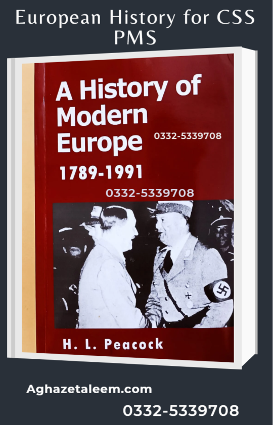 Modern European history book by peacock for CSS PMS